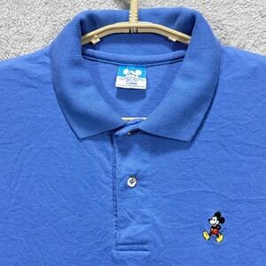 Vintage Disney Polo Shirt Mens XL Blue Mickey Mouse Character Fashions Made USA